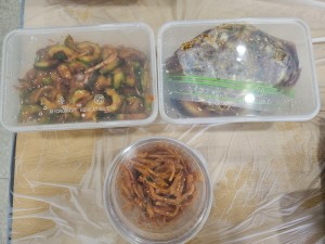 오이무침, 반숙계란장, 진미채무침