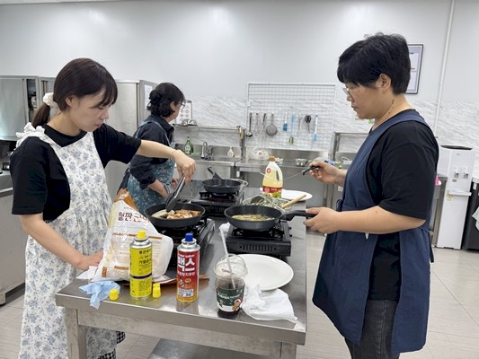 부침개 만들기 진행